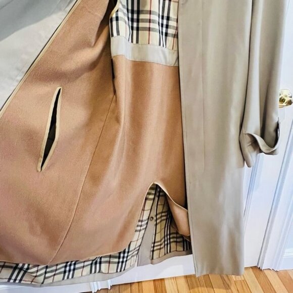 Vintage Burberry Nova Check London Single Breasted Trench Coat Size 38 Burberrys - Picture 7 of 16